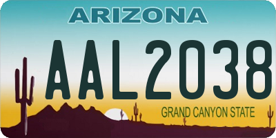 AZ license plate AAL2038