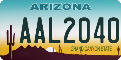 AZ license plate AAL2040