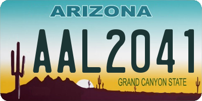 AZ license plate AAL2041