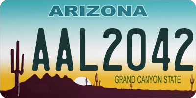 AZ license plate AAL2042