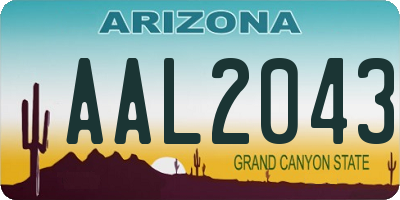 AZ license plate AAL2043