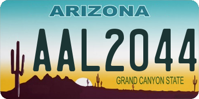 AZ license plate AAL2044