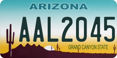 AZ license plate AAL2045