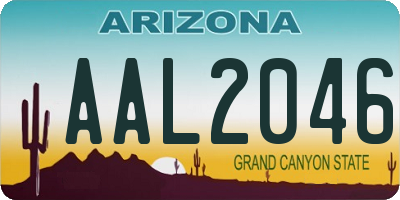 AZ license plate AAL2046