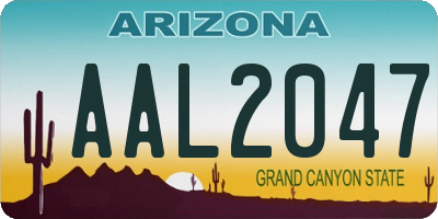 AZ license plate AAL2047