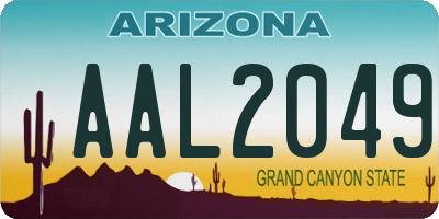 AZ license plate AAL2049