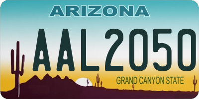 AZ license plate AAL2050