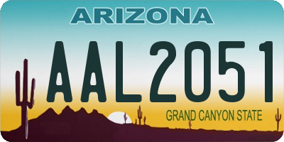 AZ license plate AAL2051