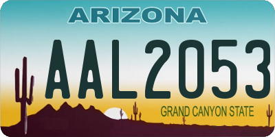 AZ license plate AAL2053