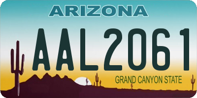 AZ license plate AAL2061