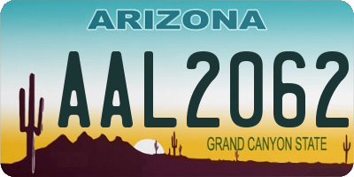 AZ license plate AAL2062