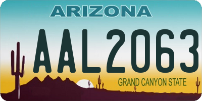 AZ license plate AAL2063