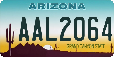 AZ license plate AAL2064