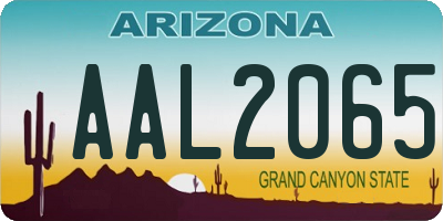 AZ license plate AAL2065