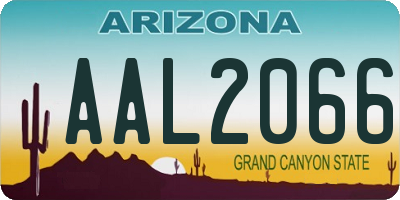 AZ license plate AAL2066