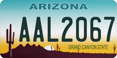 AZ license plate AAL2067