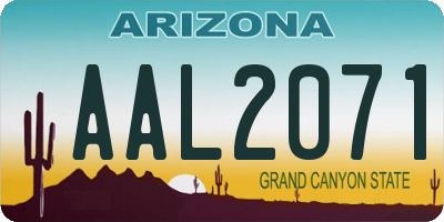 AZ license plate AAL2071