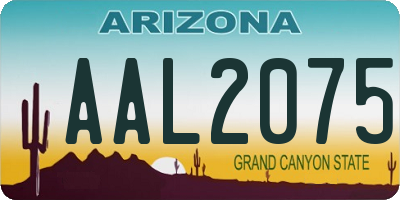 AZ license plate AAL2075