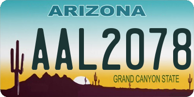 AZ license plate AAL2078