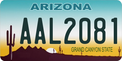 AZ license plate AAL2081