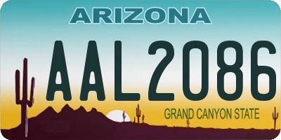 AZ license plate AAL2086