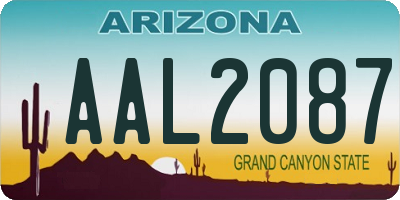 AZ license plate AAL2087