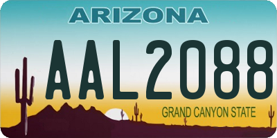 AZ license plate AAL2088