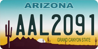 AZ license plate AAL2091