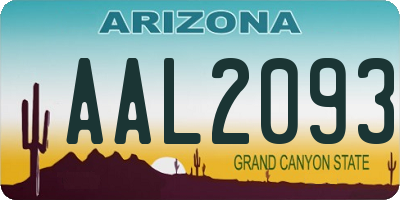 AZ license plate AAL2093