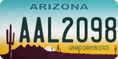 AZ license plate AAL2098
