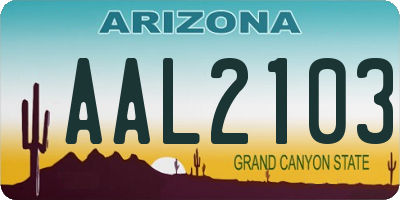 AZ license plate AAL2103