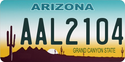 AZ license plate AAL2104