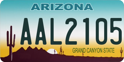 AZ license plate AAL2105