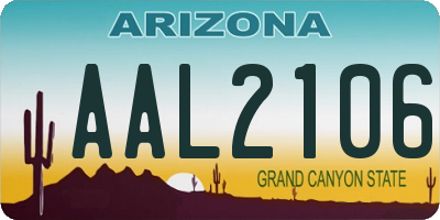 AZ license plate AAL2106