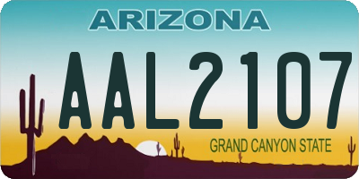 AZ license plate AAL2107