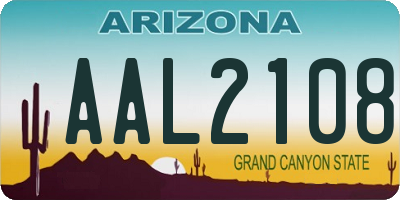 AZ license plate AAL2108