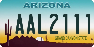 AZ license plate AAL2111