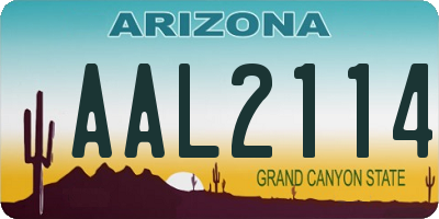 AZ license plate AAL2114