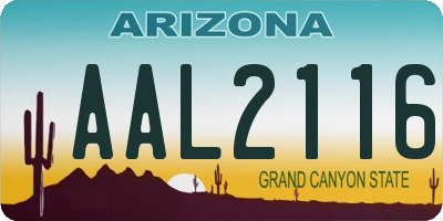 AZ license plate AAL2116