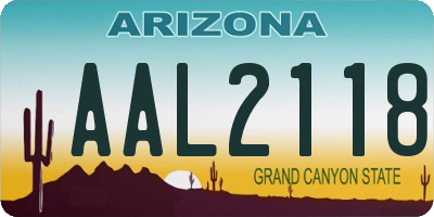 AZ license plate AAL2118