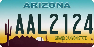 AZ license plate AAL2124