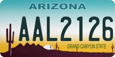 AZ license plate AAL2126