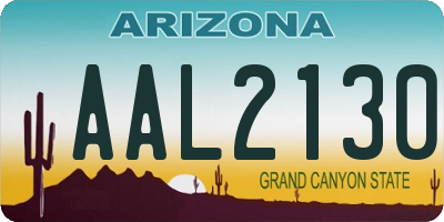 AZ license plate AAL2130