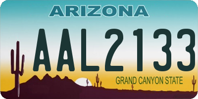 AZ license plate AAL2133