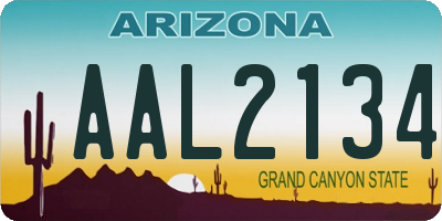 AZ license plate AAL2134