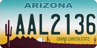 AZ license plate AAL2136