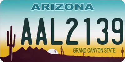 AZ license plate AAL2139