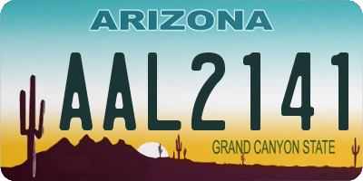 AZ license plate AAL2141