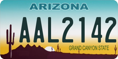 AZ license plate AAL2142