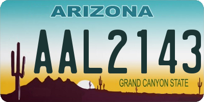 AZ license plate AAL2143